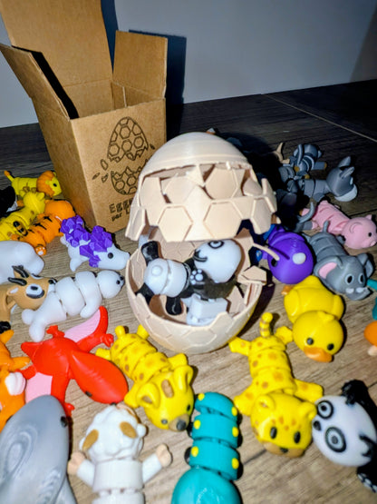 EGGMATIK - Œuf Mystère Imprimé en 3D à Casser - Figurines Animaux Articulées Surprise pour Enfants