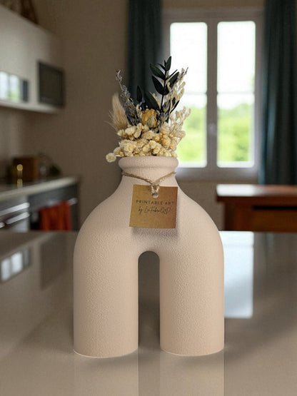 Vase Arcadia - Vase imprimé en 3D en PLA pour Fleurs Séchées - Décoration Moderne & Écologique | Design Original