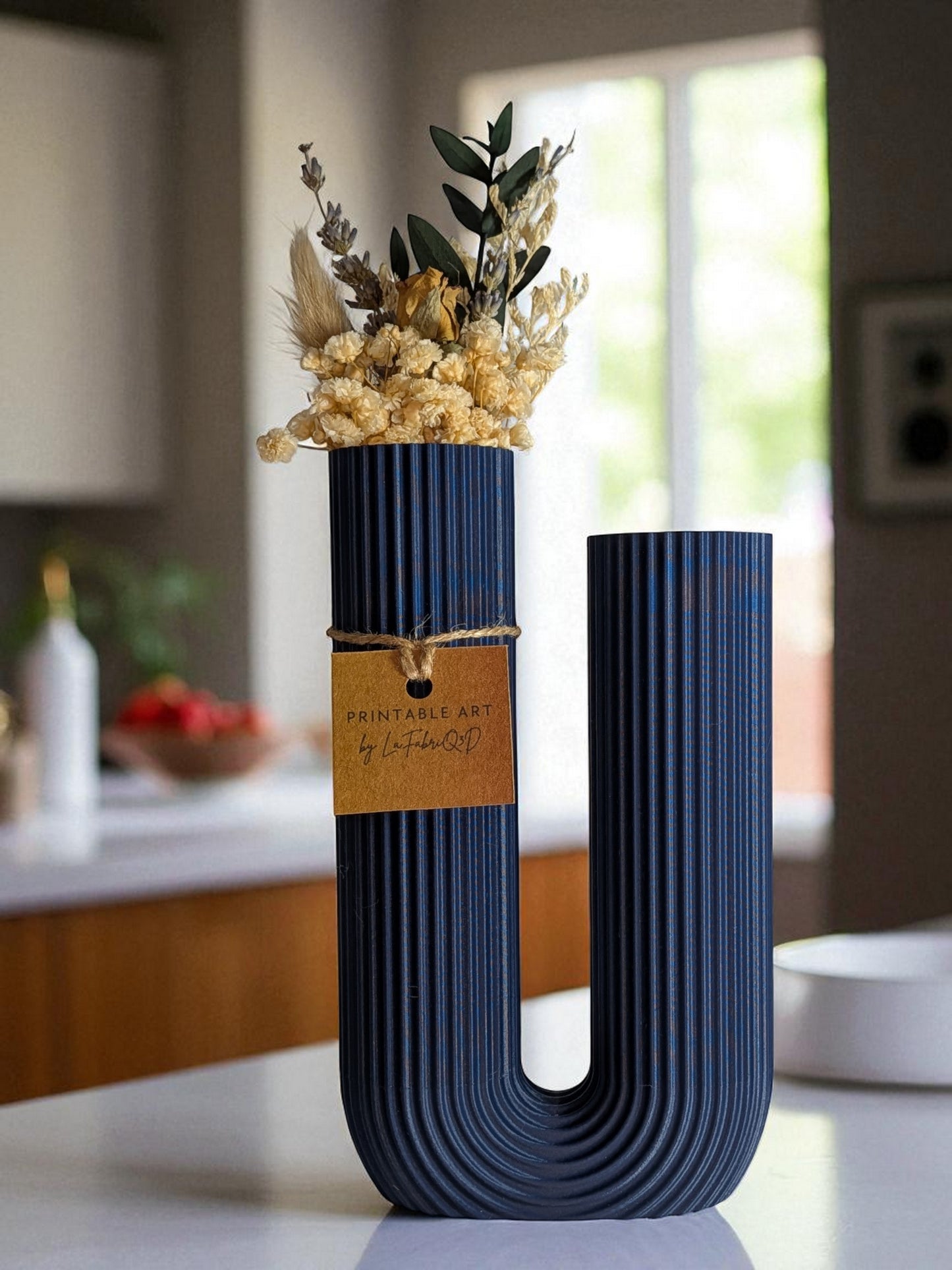 Vase Curvo - Vase imprimé en 3D en PLA pour Fleurs Séchées - Décoration Moderne & Écologique | Design Original