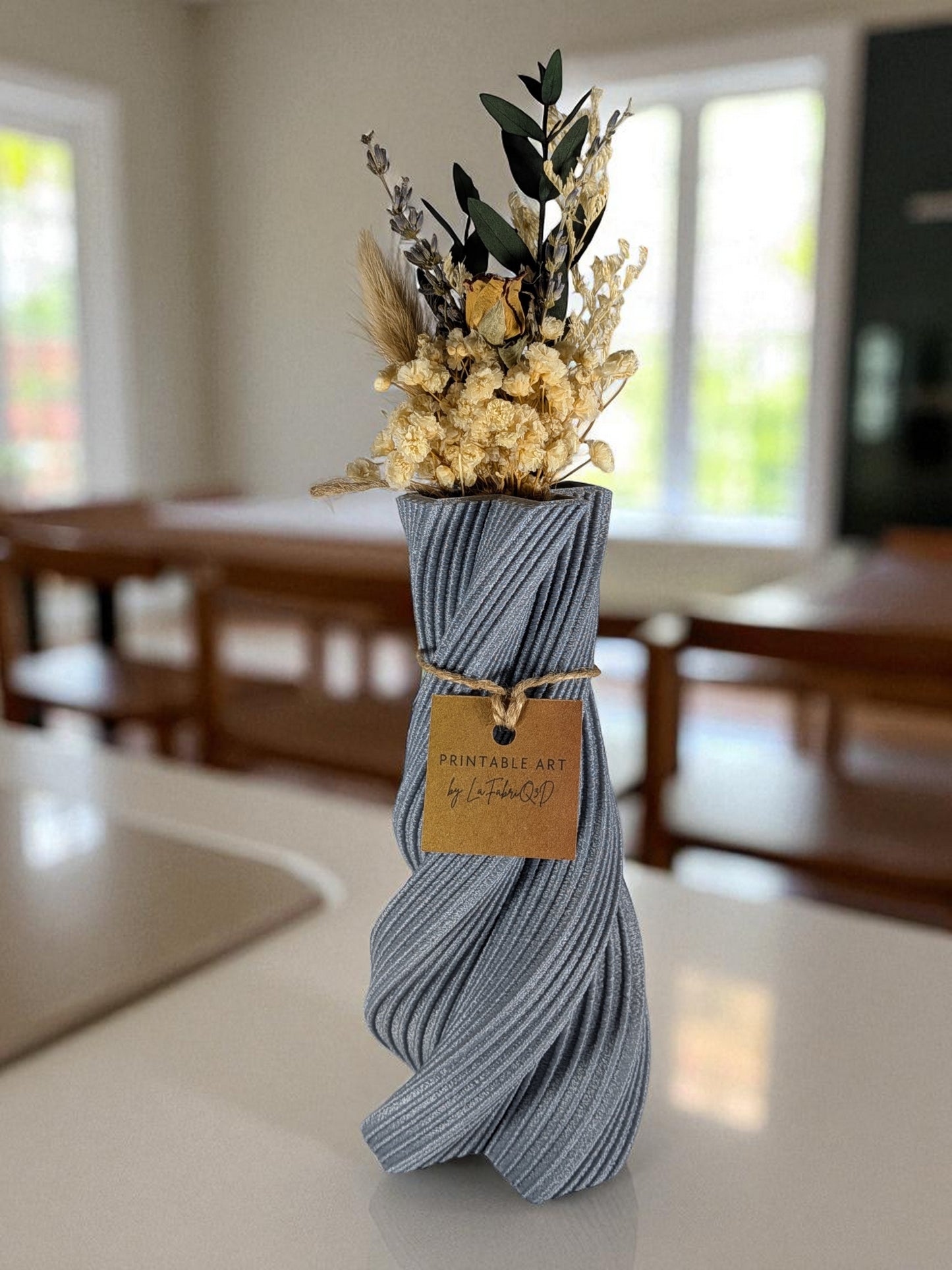 Vase Fractura - Vase imprimé en 3D en PLA pour Fleurs Séchées - Décoration Moderne & Écologique | Design Original
