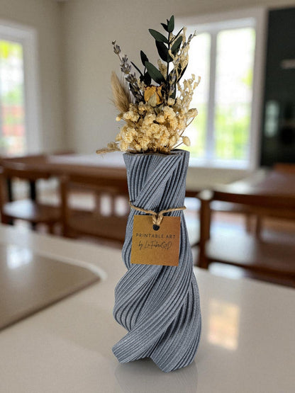Vase Fractura - Vase imprimé en 3D en PLA pour Fleurs Séchées - Décoration Moderne & Écologique | Design Original