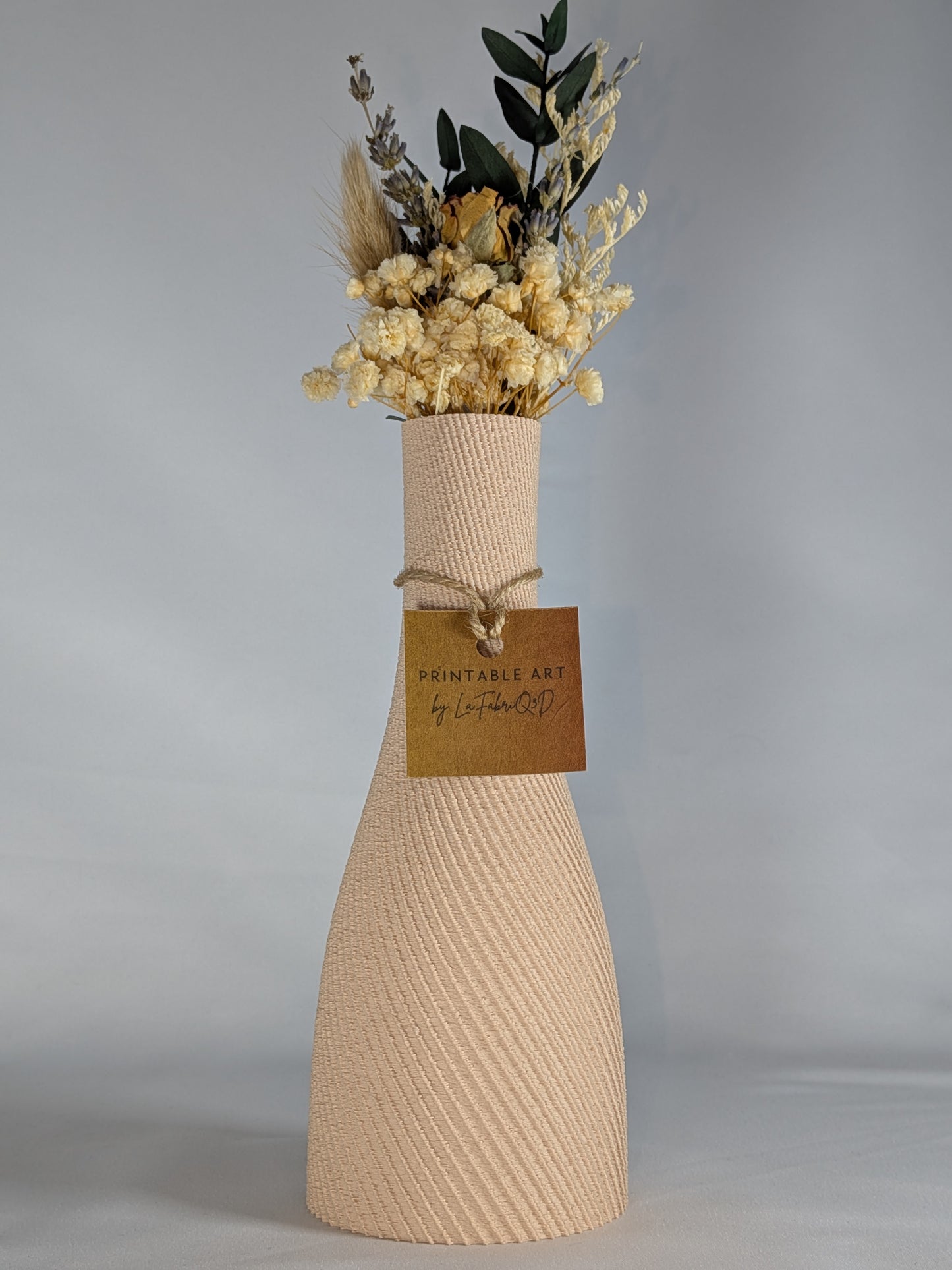 Vase Rondeline - Vase imprimé en 3D en PLA pour Fleurs Séchées - Décoration Moderne & Écologique | Design Original
