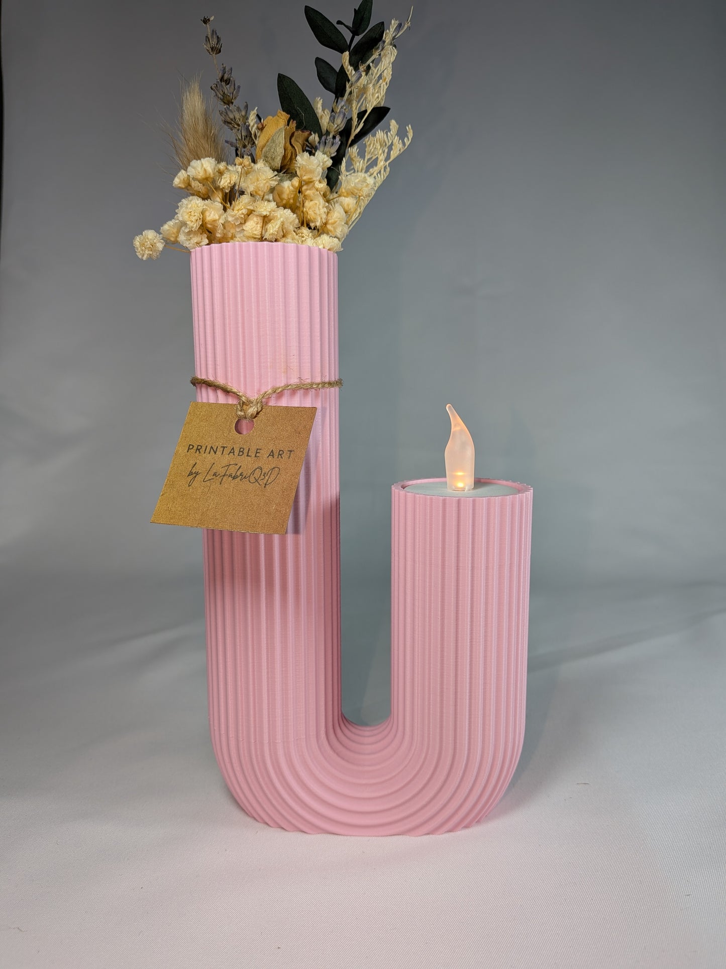 Vase Luma - Vase imprimé en 3D en PLA pour Fleurs Séchées - Décoration Moderne & Écologique | Design Original