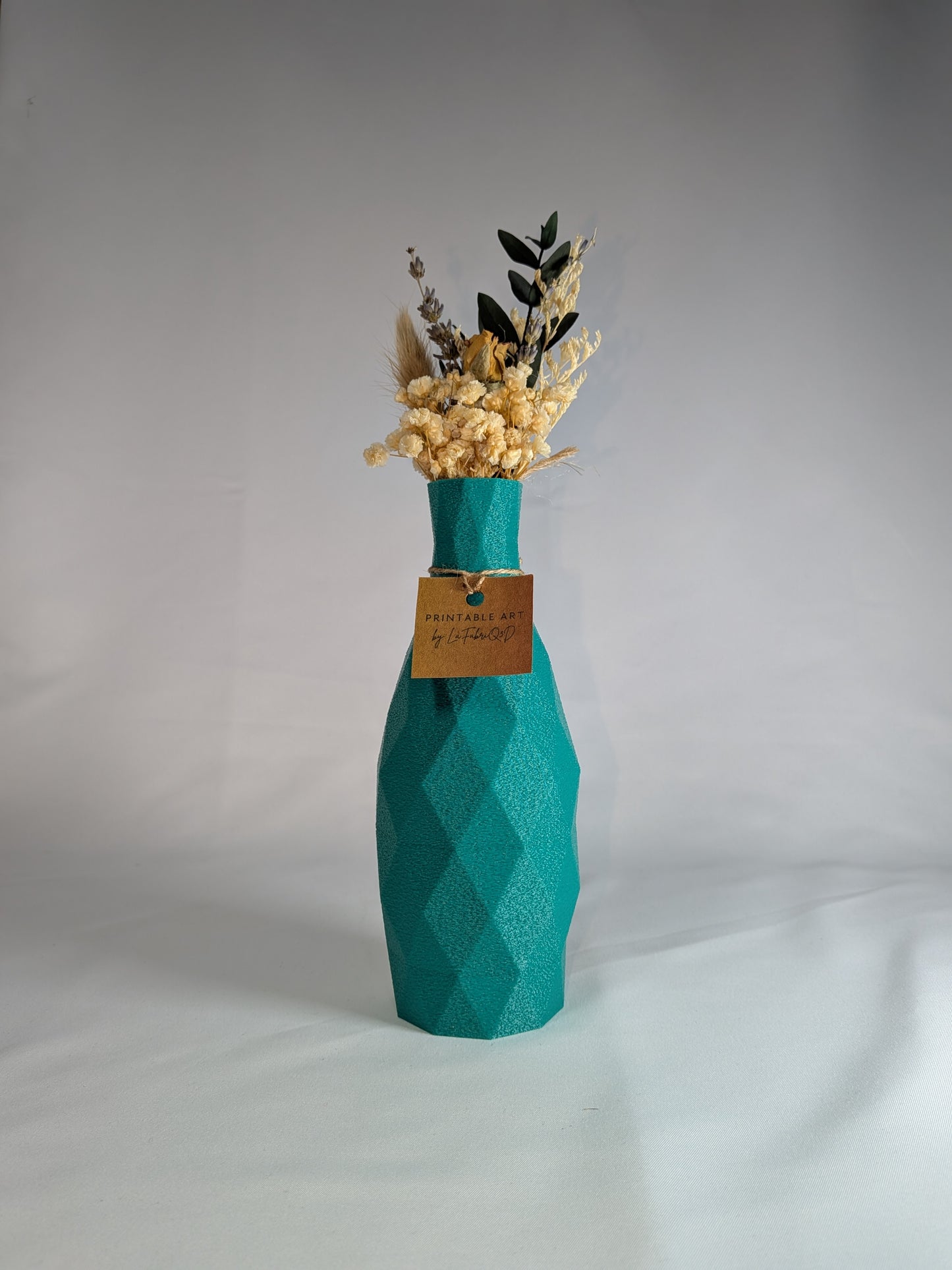 Vase LowPolis - Vase imprimé en 3D en PLA pour Fleurs Séchées - Décoration Moderne & Écologique | Design Original