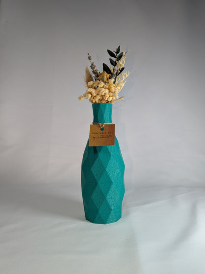 Vase LowPolis - Vase imprimé en 3D en PLA pour Fleurs Séchées - Décoration Moderne & Écologique | Design Original