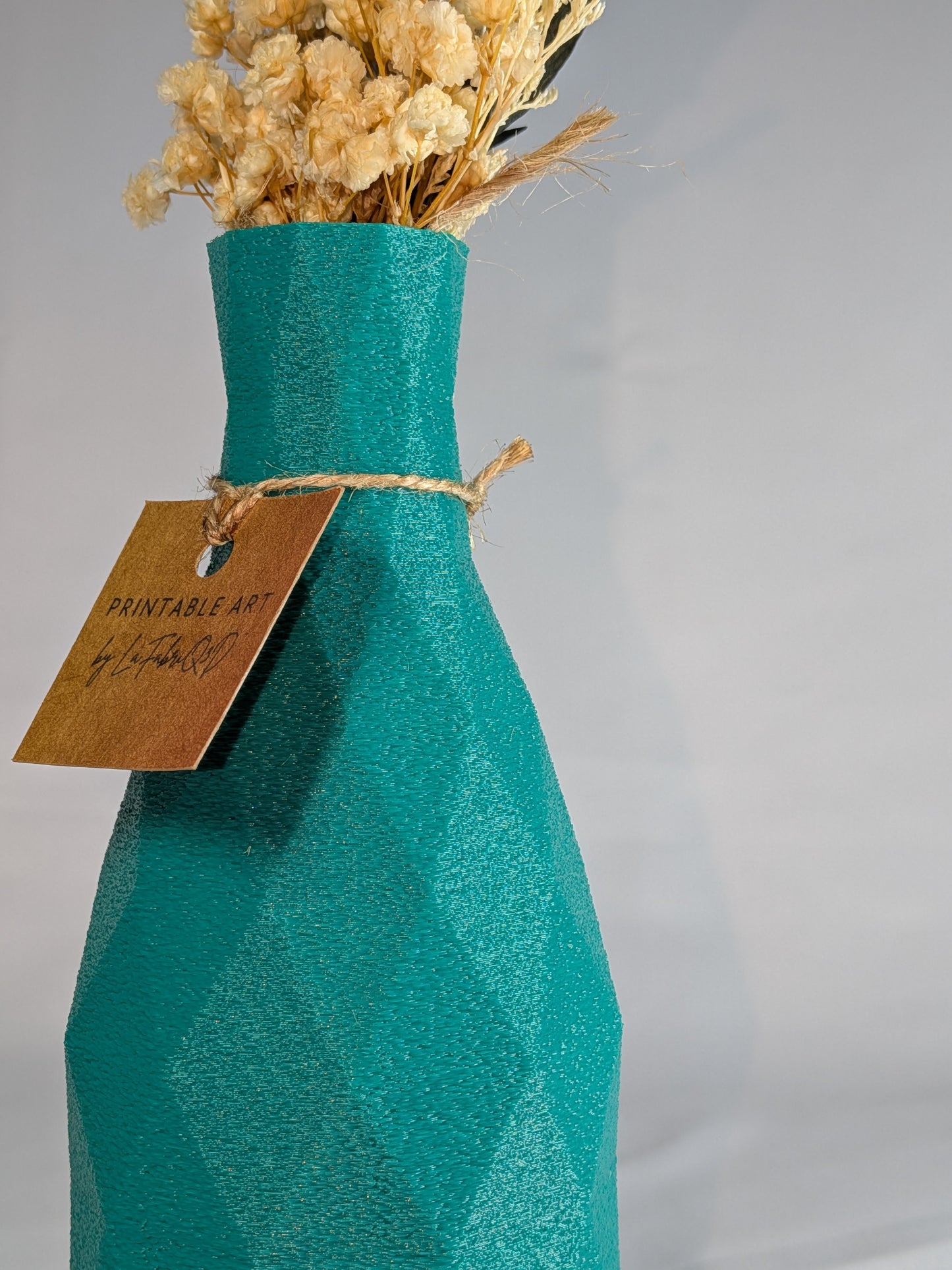 Vase LowPolis - Vase imprimé en 3D en PLA pour Fleurs Séchées - Décoration Moderne & Écologique | Design Original