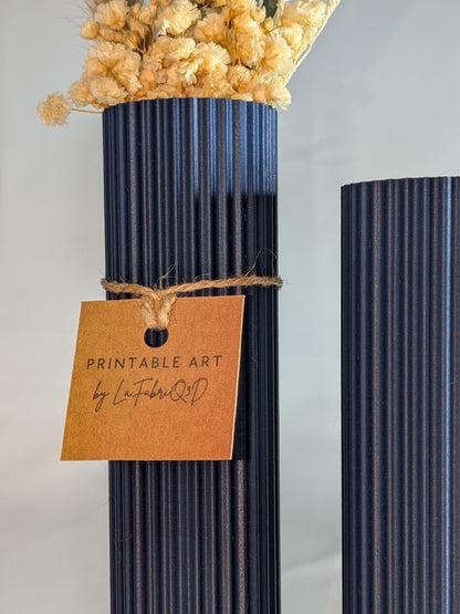 Vase Curvo - Vase imprimé en 3D en PLA pour Fleurs Séchées - Décoration Moderne & Écologique | Design Original