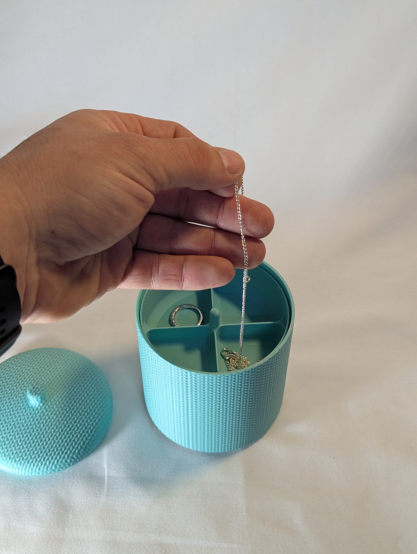 Boîte à bijoux – Écrin à bijoux design texturé tricot imprimé en 3D en France