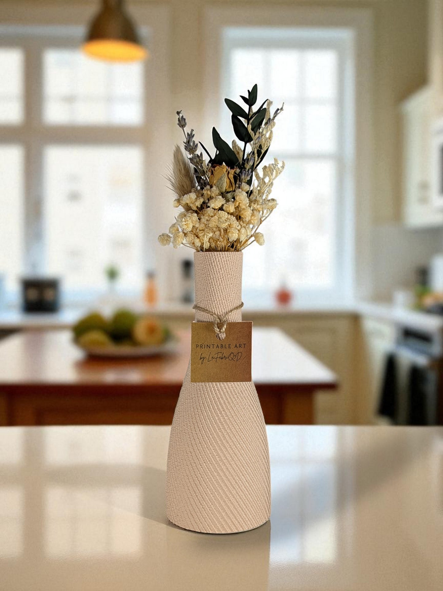 Vase Rondeline - Vase imprimé en 3D en PLA pour Fleurs Séchées - Décoration Moderne & Écologique | Design Original