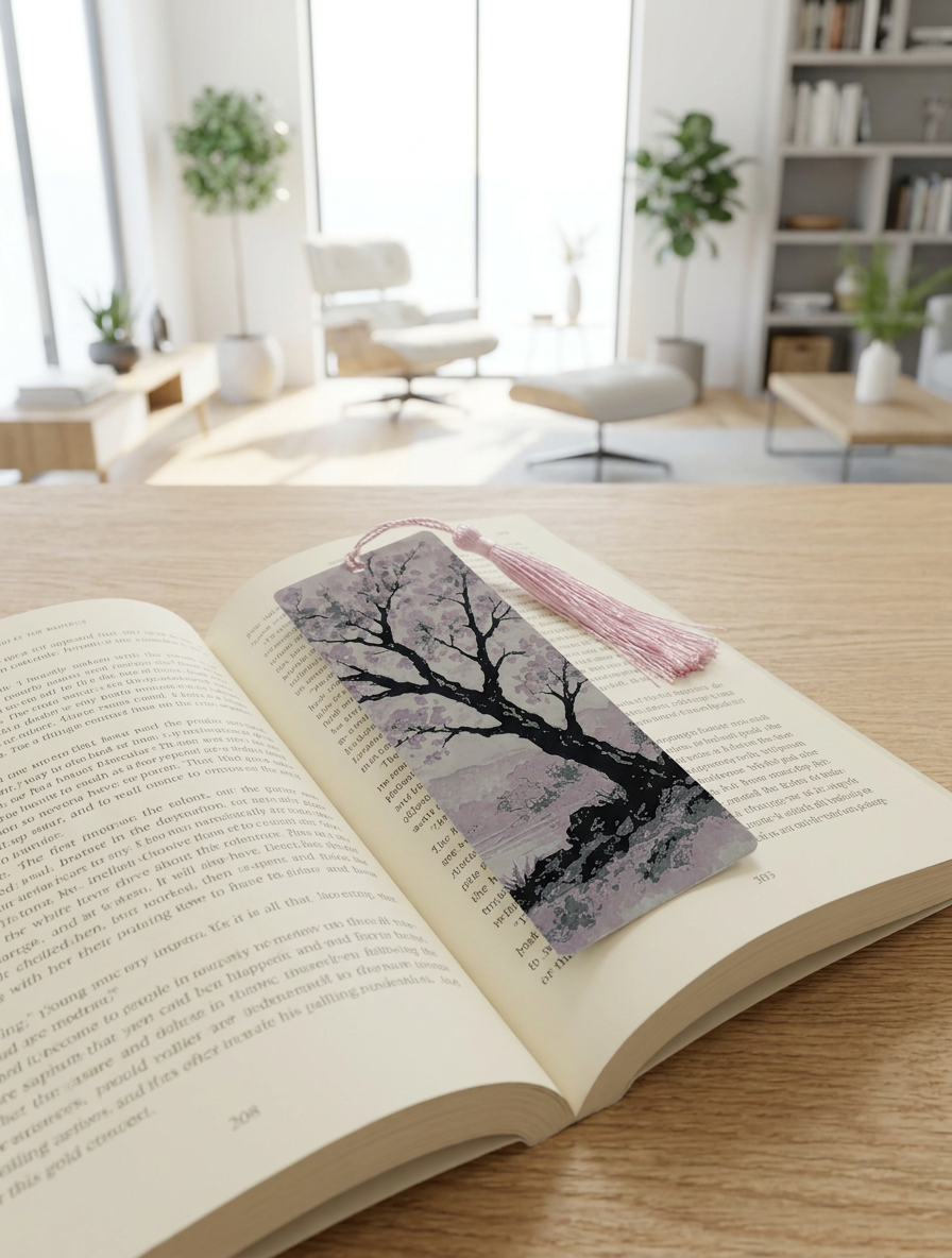 Marque page "Cerisier Japonais" - Impression 3D en PLA avec pompon