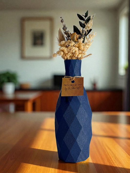 Vase LowPolis - Vase imprimé en 3D en PLA pour Fleurs Séchées - Décoration Moderne & Écologique | Design Original