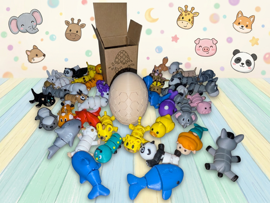EGGMATIK - Œuf Mystère Imprimé en 3D à Casser - Figurines Animaux Articulées Surprise pour Enfants